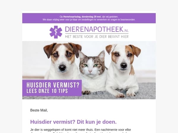 🐾 Vermiste hond of kat? Zo help je je maatje snel weer thuis!