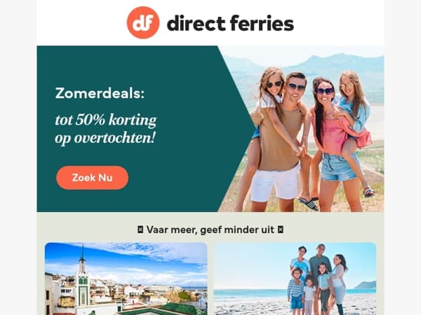 Zomerdeals: tot 50% korting op overtochten!