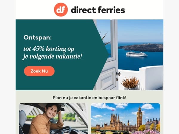 Ontspan: tot 45% korting op je volgende vakantie!