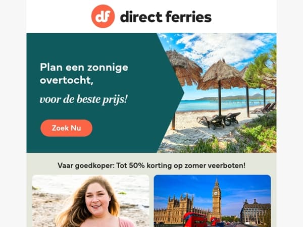 Vaar goedkoper: Tot 50% korting op zomer veerboten!