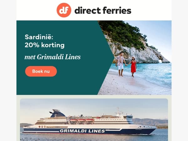 20% korting op overtochten naar Sardinië met Grimaldi Lines!