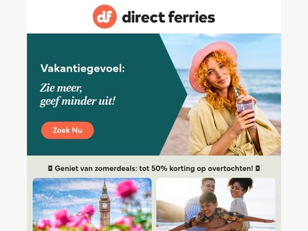 🌞 Geniet van zomerdeals: tot 50% korting op overtochten! 🌞