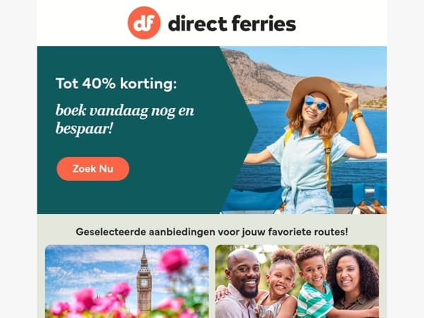 Tot 40% korting: een zonnige vakantie, met korting!
