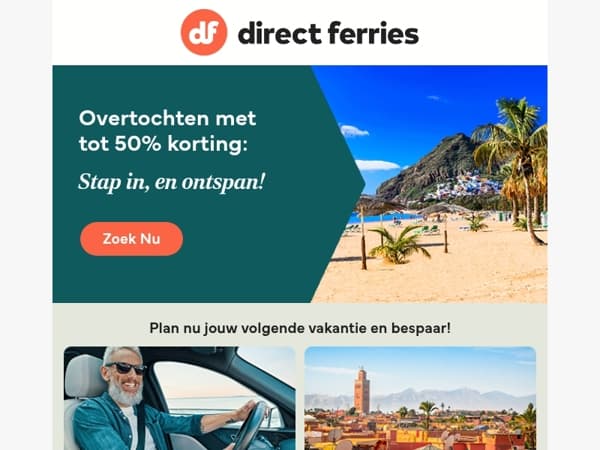 Overtochten met tot 50% korting - Stap in, en ontspan!