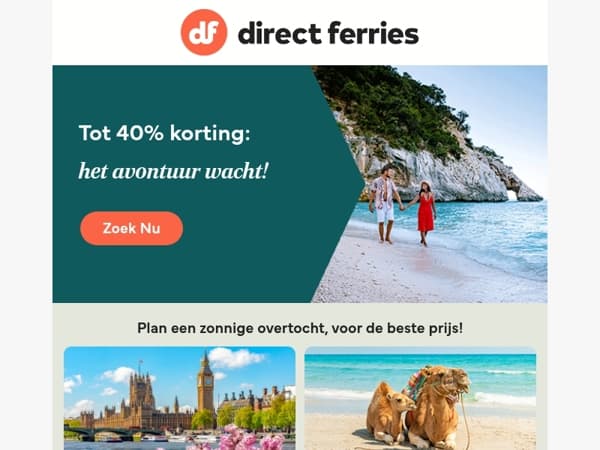 Tot 40% korting: het avontuur wacht!