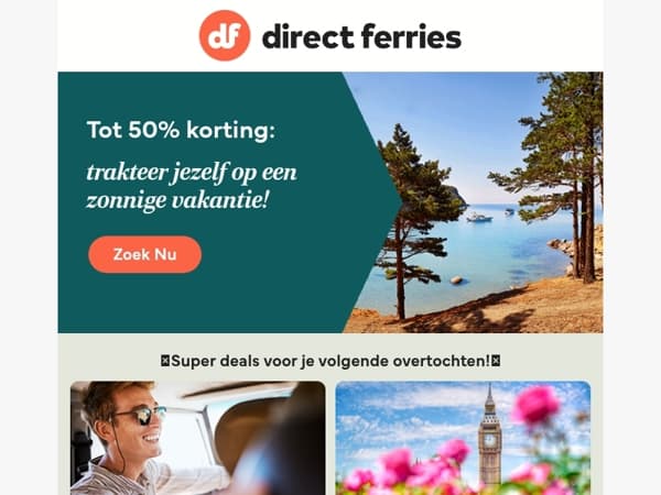 Tot 50% korting: trakteer jezelf op een zonnige vakantie!