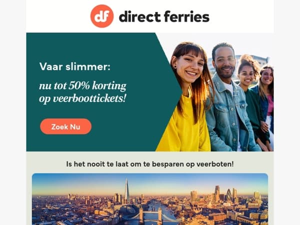 Vaar slimmer: nu tot 50% korting op veerboottickets!