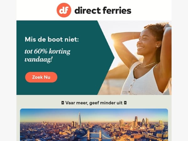 Mis de boot niet – 60% korting vandaag!