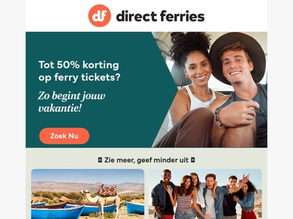 Tot 50% korting op ferry tickets? Zo begint jouw vakantie!