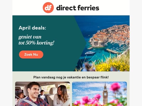 April deals: geniet van tot 50% korting!