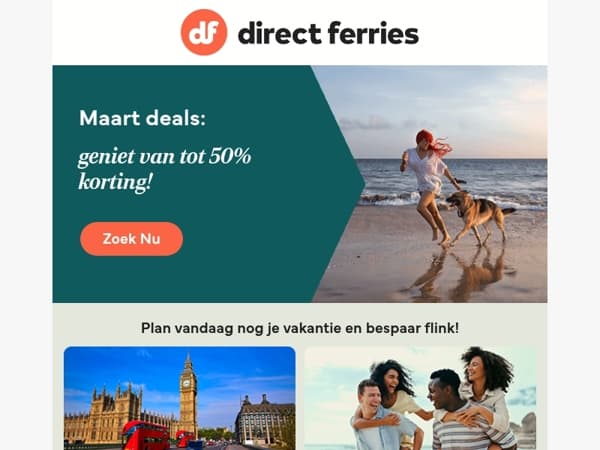 Maart deals: geniet van tot 50% korting!