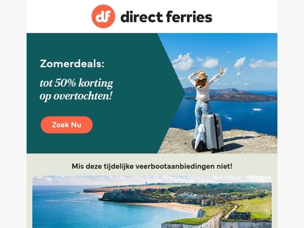 Zomerdeals: tot 50% korting op overtochten!