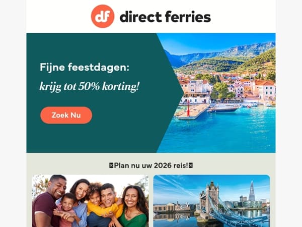 Fijne feestdagen: krijg tot 50% korting!