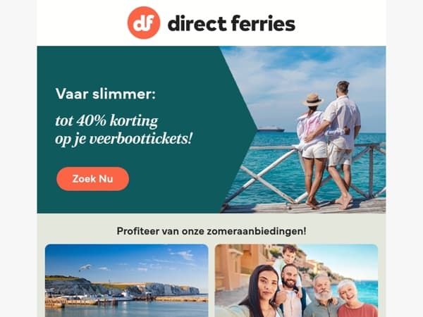 Vaar slimmer: nu 40% korting op veerboottickets!