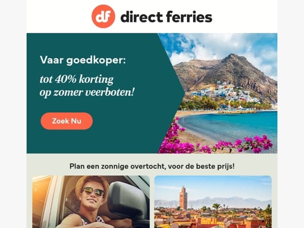 Vaar goedkoper: tot 40% korting op zomer veerboten!