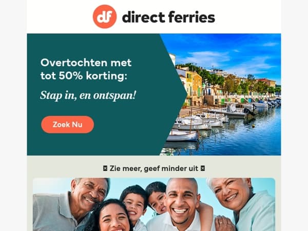Overtochten met tot 50% korting: Stap in, en ontspan!