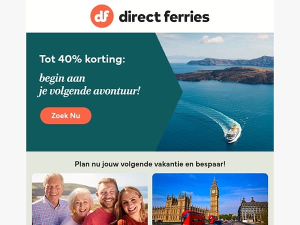 Tot 40% korting: begin aan je volgende avontuur!