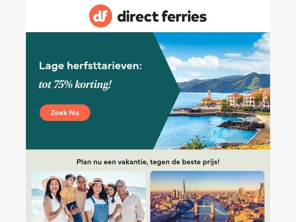 Lage herfsttarieven: krijg tot 75% korting!