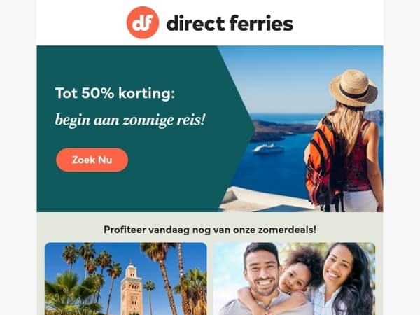 Tot 50% korting: begin aan zonnige reis!