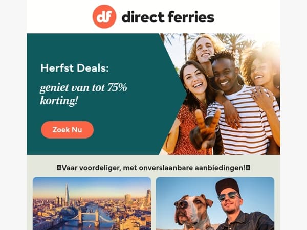 Herfst Deals: geniet van tot 75% korting!