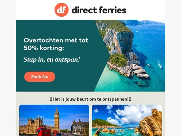 Overtochten met tot 50% korting: Stap in, en ontspan!