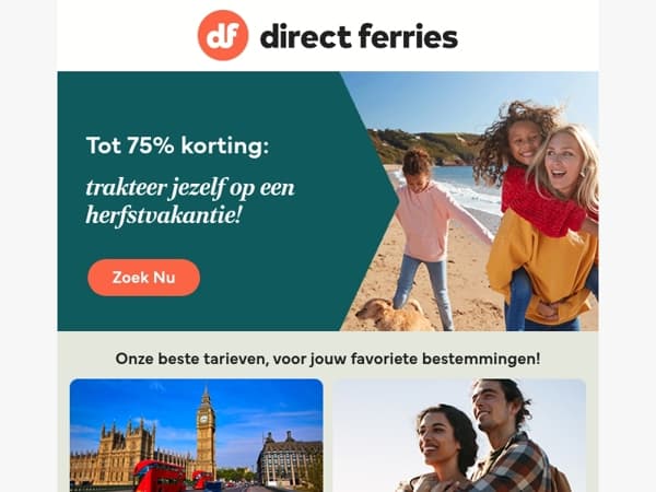 Tot 75% korting: trakteer jezelf op een herfstvakantie!