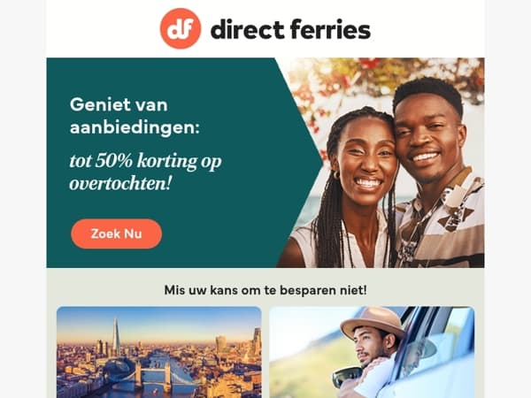 Geniet van aanbiedingen: tot 50% korting op overtochten!