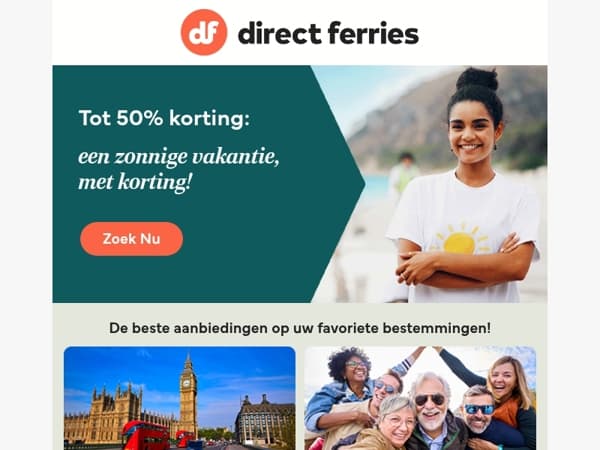 Tot 50% korting: een zonnige vakantie, met korting!