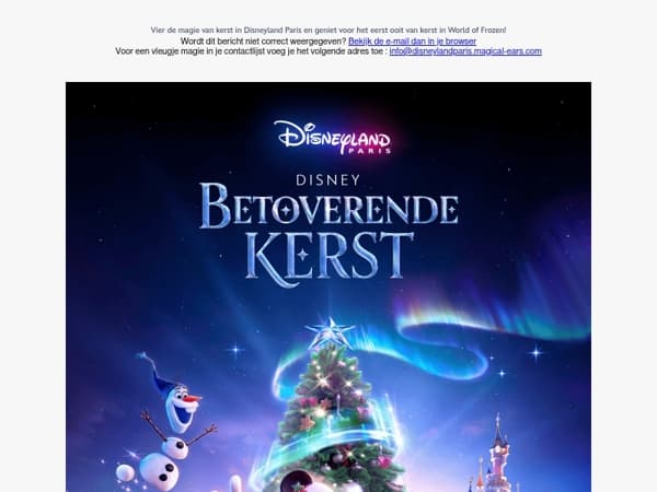 Beleef een kerst om bij weg te smelten in Disneyland® Paris! 🎄☃️