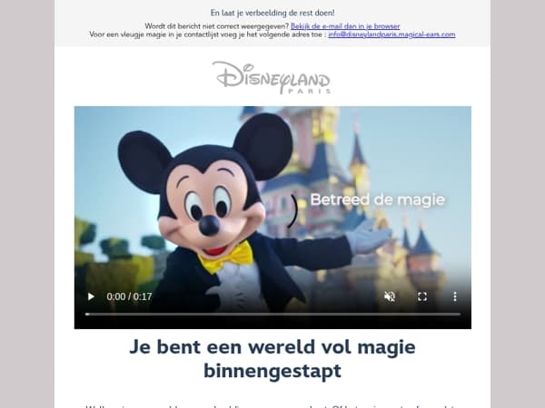 Mail, ontdek de magie van Disneyland Paris