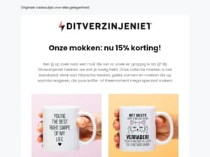 Tijdelijk 15% korting op onze mokken! 🍵