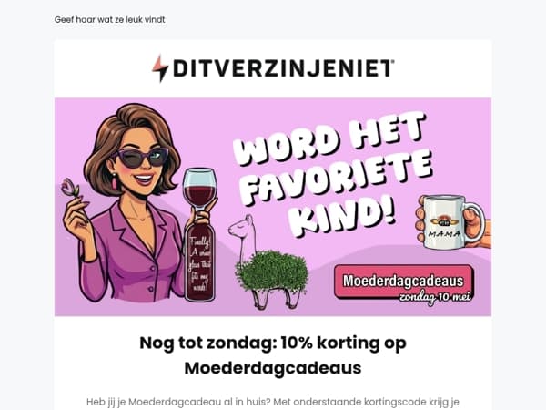 Shop nu nog met 10% korting voor Moederdag 😍