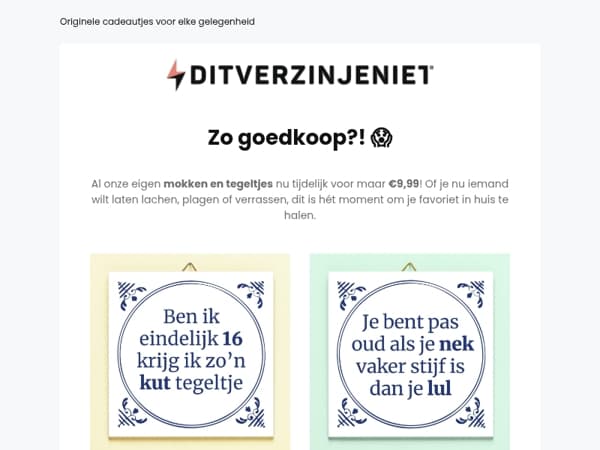 TIJDELIJK: Alle eigen mokken en tegeltjes: € 9,99 😍