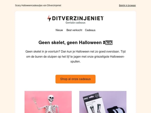 Een levensgroot skelet in de tuin? Natuurlijk! ☠️🎃🦇