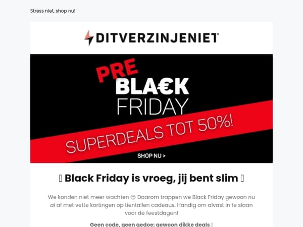 Pre-Black Friday is hier: knotsgekke kortingen tot 70% 🔥