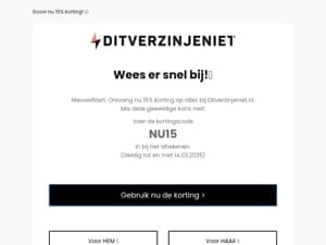 Jouw 15% korting verloopt binnenkort! ⏳🔥