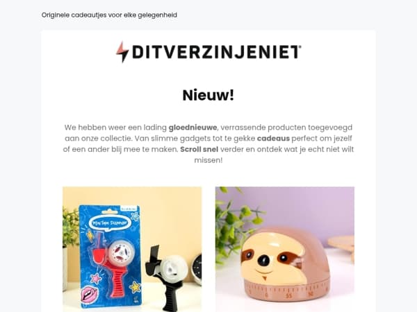 Nieuw, nieuwer, ditverzinjeniet! 😐