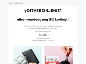 Alleen VANDAAG nog: 15% korting⏳👑