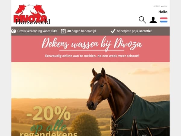 -20% op alle Regendekens 🍂 🌞 🍃