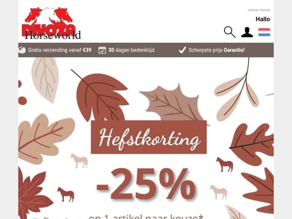 Herfstkorting -25% op 1 artikel 🤎