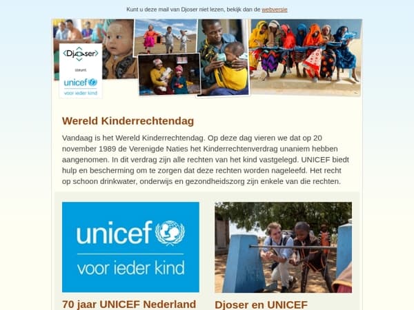 Steun UNICEF op Wereld Kinderrechtendag