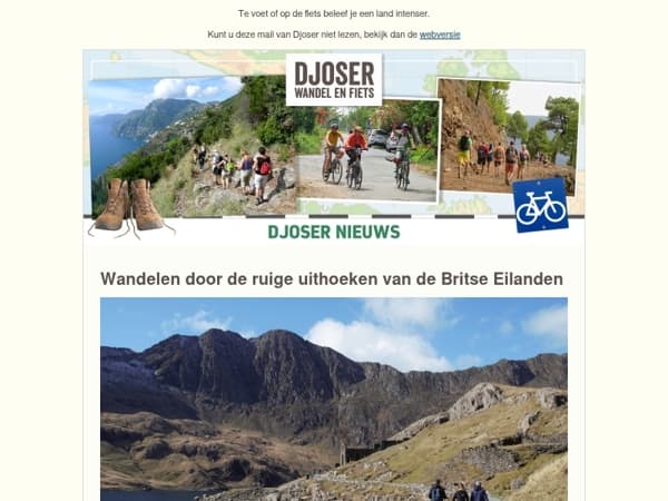 Wandelen in Brittannië | Mekongdelta op de fiets | Djoser Wereldmarkt