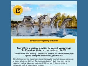 Early Bird tickets in de verkoop! 🐦