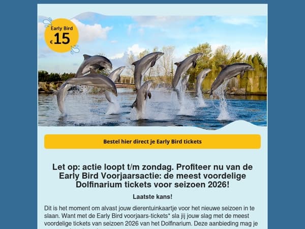 Laatste weekend Early Birds! 🐦