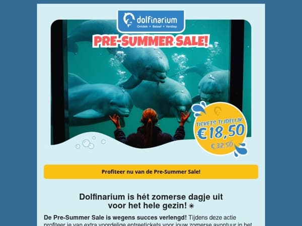☀️🐬 Zomer Aanbieding verlengd!