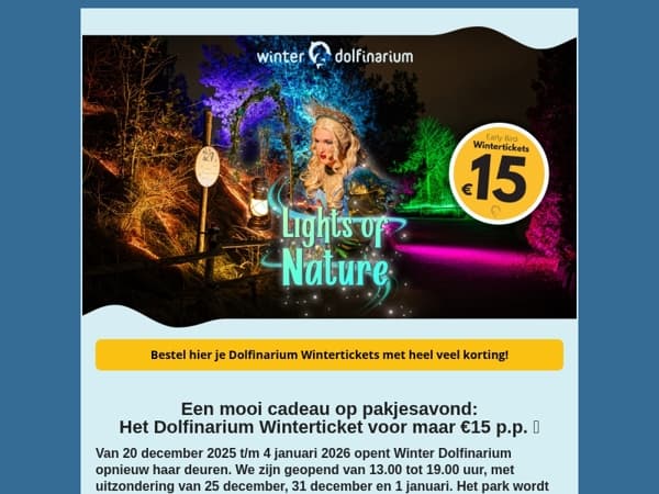 🎁🐬 Pakjesavond: Dolfinarium kaartjes met véél korting!