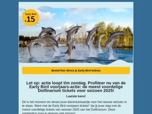 Laatste weekend Early Birds! 🐦