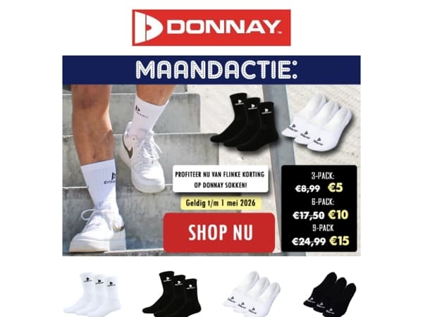 MAANDACTIE: Flinke korting op Donnay sokken!🧦