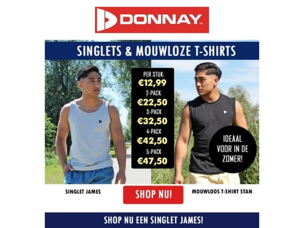 De zomerfavoriet: mouwloze T-shirts van Donnay ☀️😍