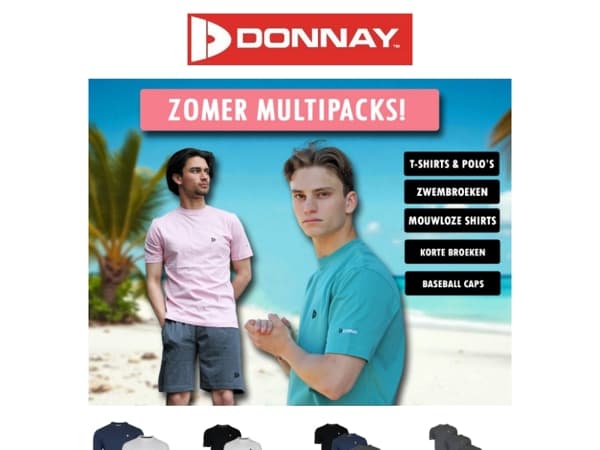 ☀️ Jouw zomergarderobe in één keer compleet met Donnay Multipacks
